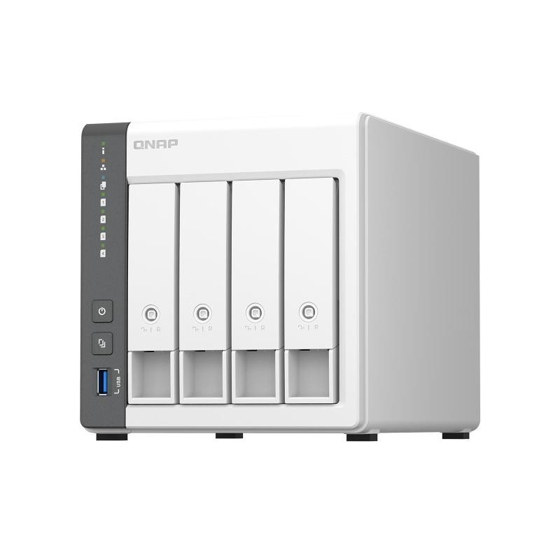 QNAP TS-433 NAS CHASSIS TOWER ARM QUAD CORE 2GHZ RAM 4GB-4 BAY HDD/SSD 2.5/3.5 WHITE