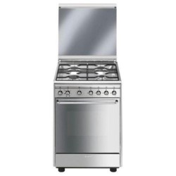 SMEG CX60SV9 CUCINA A GAS CON FORNO ELETTRICO VENTILATO ESTETICA MISTA 4 FUOCHI CLASSE ENERGETICA A GRILL LARGO 60X60 CM ACCIAIO