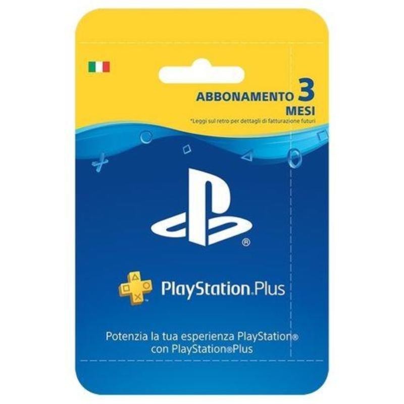SONY PSN PS PLUS HANGING CARD ABBONAMENTO 3 MESI PS4 PLAYSTATION 4